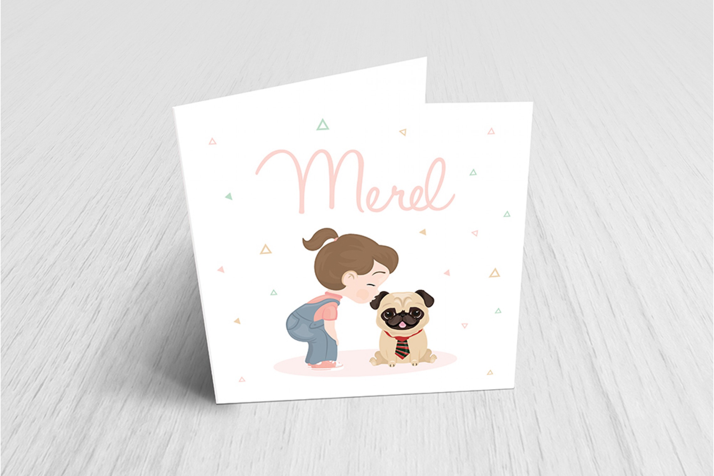 Meisje met mopshondje